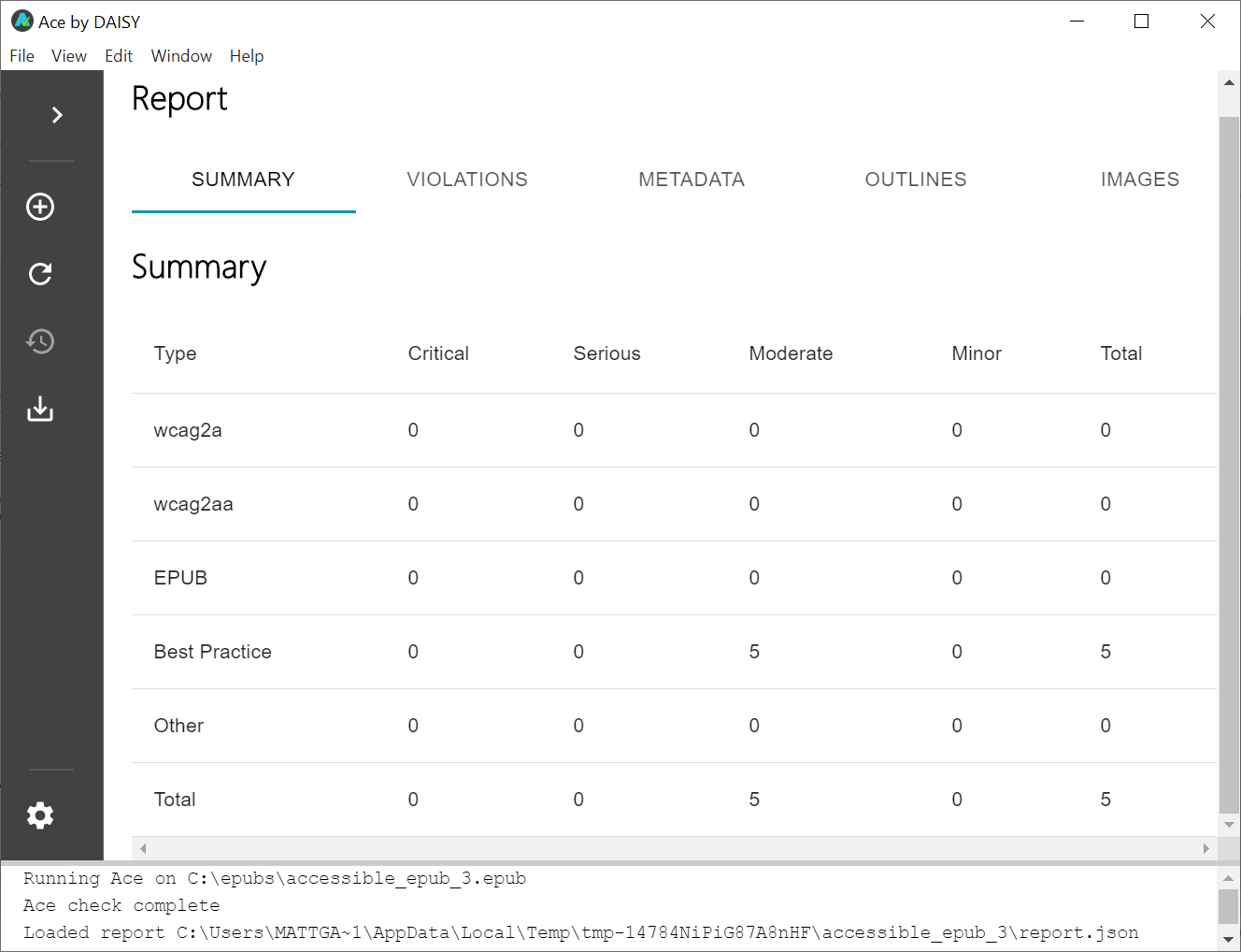 Ace evaluation report