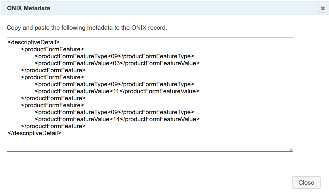 ONIX accessibility metadata tags