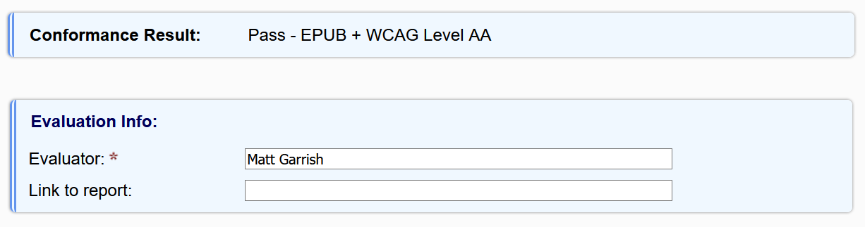 Result metadata