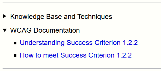 Expanded links to WCAG techniques